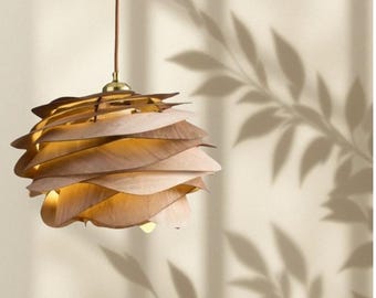 Wood Pendant Light, Lampshade, Pendant Light, Hanging Lamp, Ceiling Light, Pendant Lighting, Chandelier, Chandelier Lighting, Boho decor