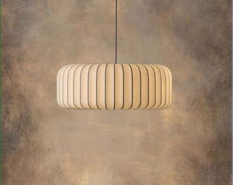 Silk Pendant Lamp, Minimalist Zen Lighting