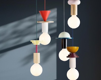 Lampe à suspension nordique minimaliste en bois, lampe à suspension de style scandinave