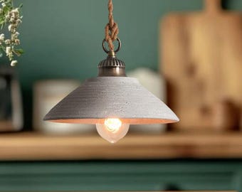 Cement Pendant Light, Modern Minimalist Hanging Lamp