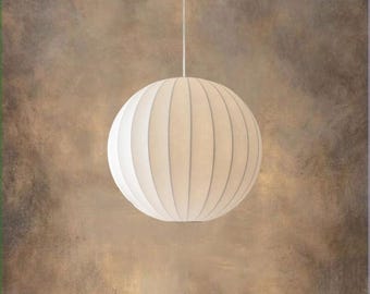 Silk Ball Pendant Light, Modern Minimalist Hanging Lamp