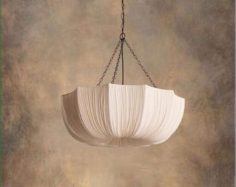Wabi Sabi Fabric Lampshade, Pendant Light, Hanging Lamp, Ceiling Light, Pendant Lighting, Chandelier, Chandelier Lighting, Home decor