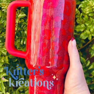 Custom Glitter Leopard Cheetah Stanley Tumbler Kritters Kreations image 2