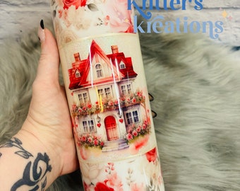 Gobelet personnalisé House of Hearts Saint Valentin gobelet époxy scintillant Kritters Kreations
