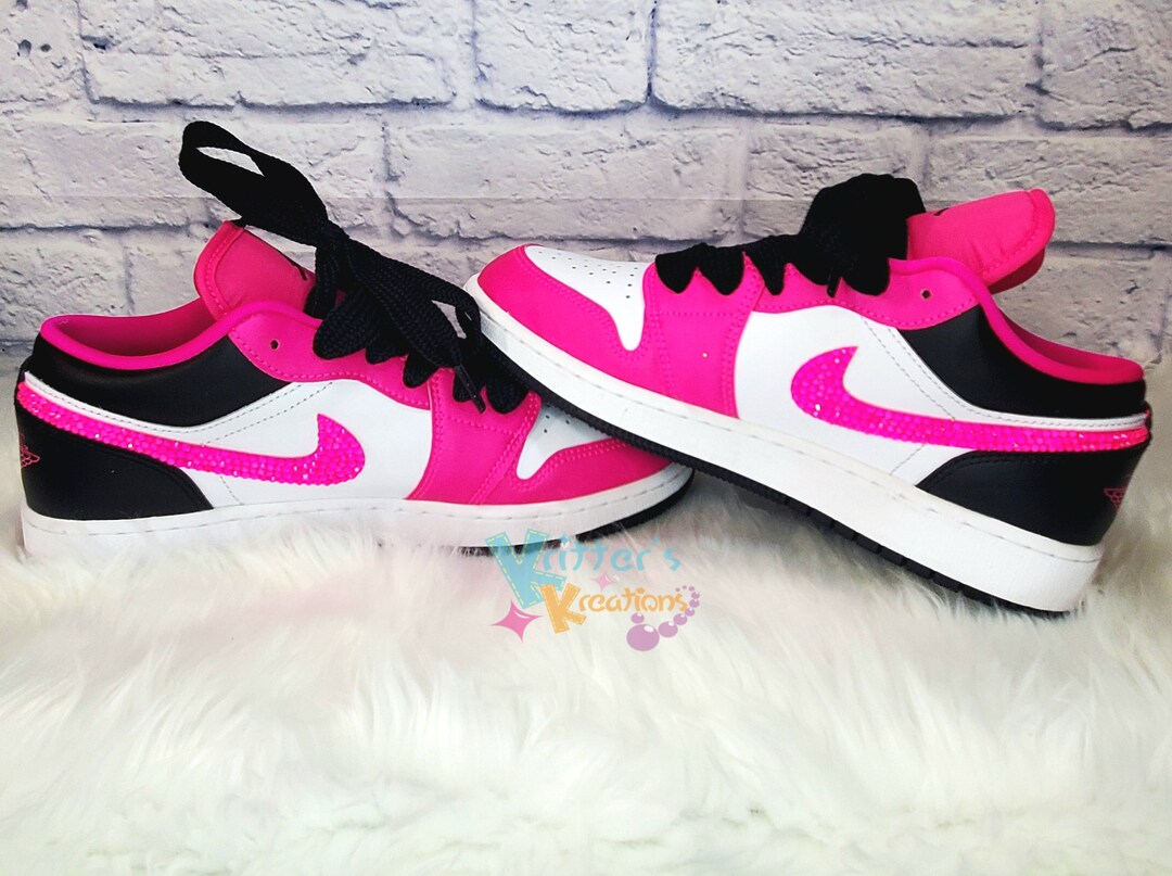 brown jordan ones with pink laces