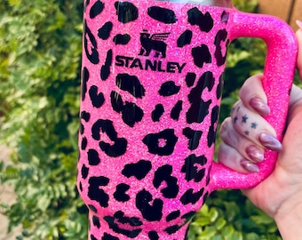Custom Glitter Personalized Leopard Cheetah Stanley Tumbler Kritters Kreations