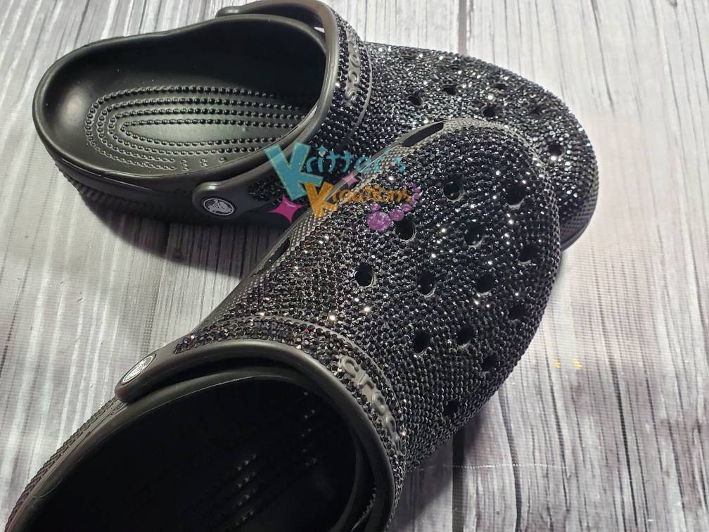 Bling Black Rhinestone Clogs Adult – PinkIce Novelty