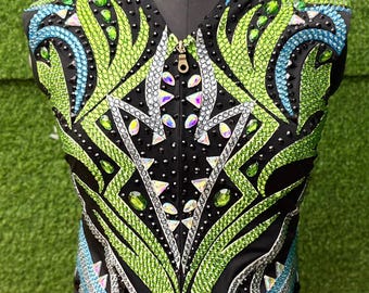 Western Show Vest | Hand-Embellished Crystal Competition Vest | Showmanship Apparel (All Sizes)
