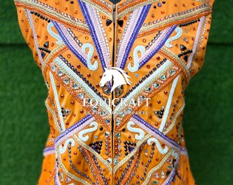 Western Show Vest | Hand-Embellished Crystal Competition Vest | Showmanship Apparel (All Sizes)