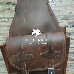 Sac de selle Western en cuir avec sangles et boucles en laiton/SS pour chevaux/sac de selle de cheval/sac de selle pour selle de cheval ME-WSB-046