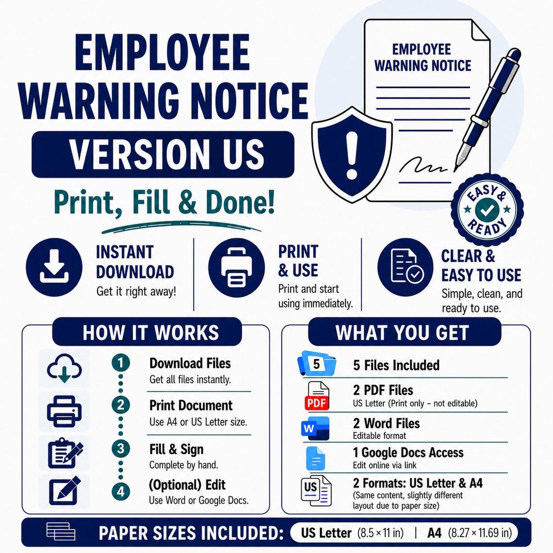 Employee Warning Notice Template US .employee Write up Form.hr ...