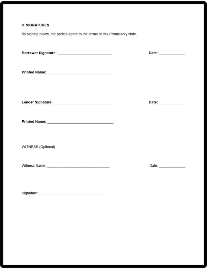 Promissory Note Template | Personal Loan Agreement | Editable Word ...
