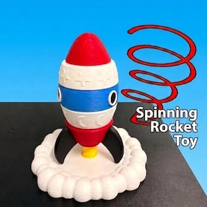 Snurrande raketskrivbordsleksak, kinetisk skrivbordsskulptur för män, stresslindrande kontorsleksak, mekanisk fidget-pryl, cool astronautpresent