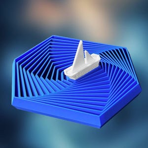 Segelbåts sensorisk fidgetleksak | Kinetisk pyramid skrivbordsleksak, fascinerande havsvågsillusionsfidget, nautisk present för vuxna kontorsinredning