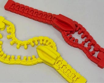 Fidget-leksak med dragkedja - Sensorisk stresslindring - ADHD och ångest - Skrivbordsleksak - Ledad nyckelring med dragkedja - Unik present till vuxna och barn