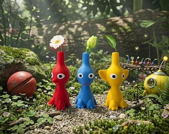 Jarrón de flores Pikmin y macetas de videojuegos: macetas para suculentas inspiradas en Nintendo, decoración única para el hogar para amantes de la tecnología, regalo perfecto para gamers (para ella o para él).