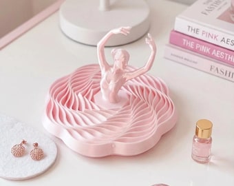 Dancing Girl Stress Toy | Silk Pink Ballerina Sculpture | Unique Gifts for Her or Ballerina Gift | Cute Desk Fidget Accessory for Meditation
