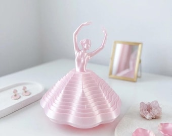 Dancing Girl Stress Toy | Silk Pink Ballerina Sculpture | Unique Gifts for Her or Ballerina Gift | Cute Desk Fidget Accessory for Meditation