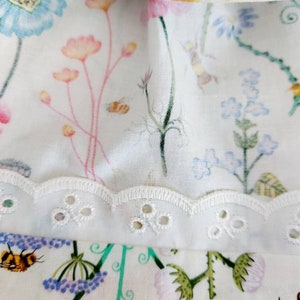 Limited edition Wildflowers and bee print cotton dress Baby dress made in Cornwall image 8