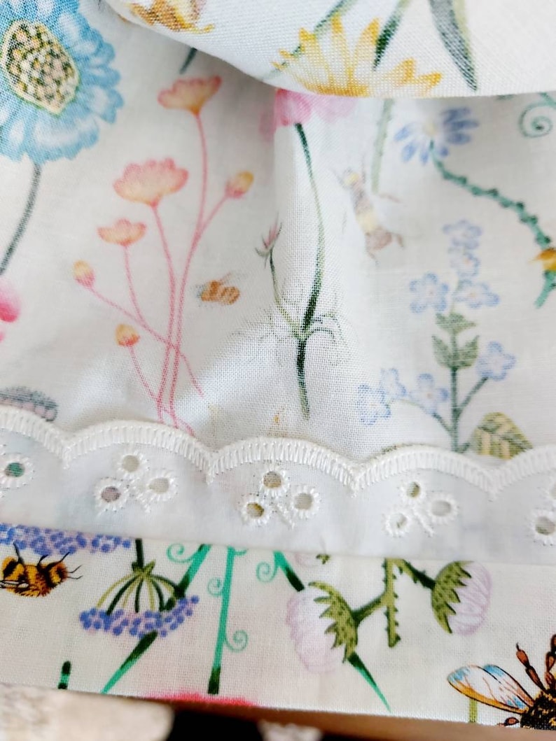 Limited edition Wildflowers and bee print cotton dress Baby dress made in Cornwall image 8