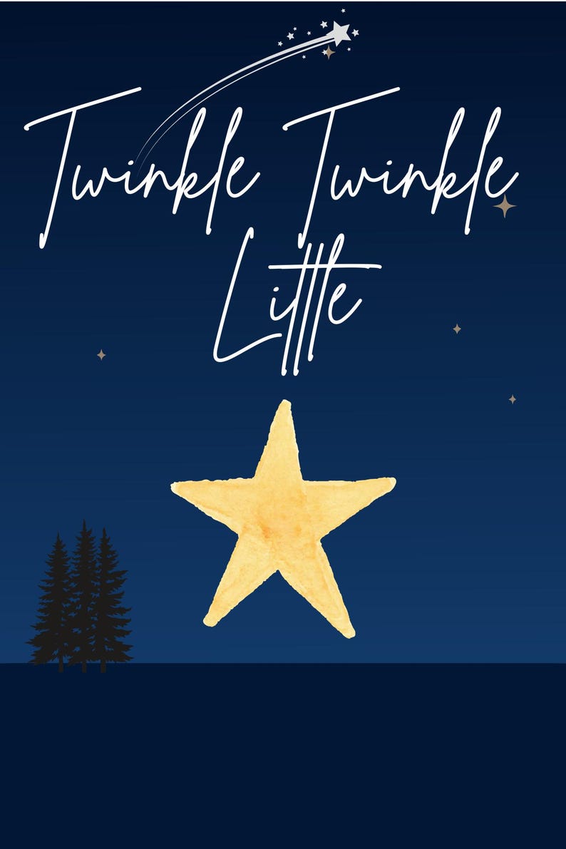 Twinkle Twinkle Little Star Nursery Wall Art | Watercolour Star Print ...