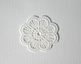 Charming and unique 1:12 Scale White tiny Plastic Doilies for Miniature Displays and Miniature Food Jewelry perfect in dollshouse, scrapbook