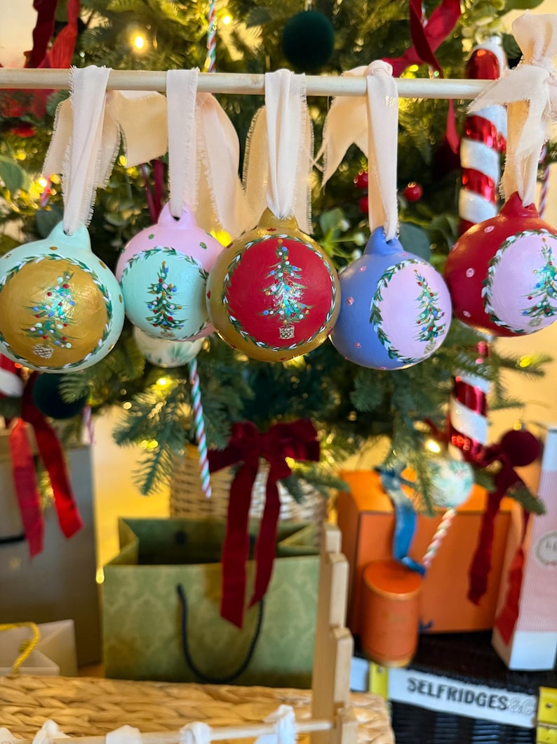 Handpainted Christmas Baubles One of a Kind Festive Ornament Sets — free download