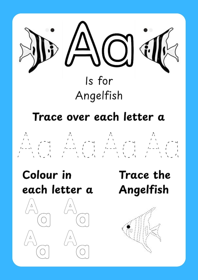 Alphabet Digital Printable Worksheet - Etsy