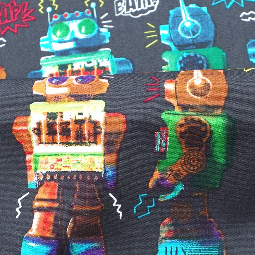 Cotton Woven Fabric Robot width140cm Etsy Canada