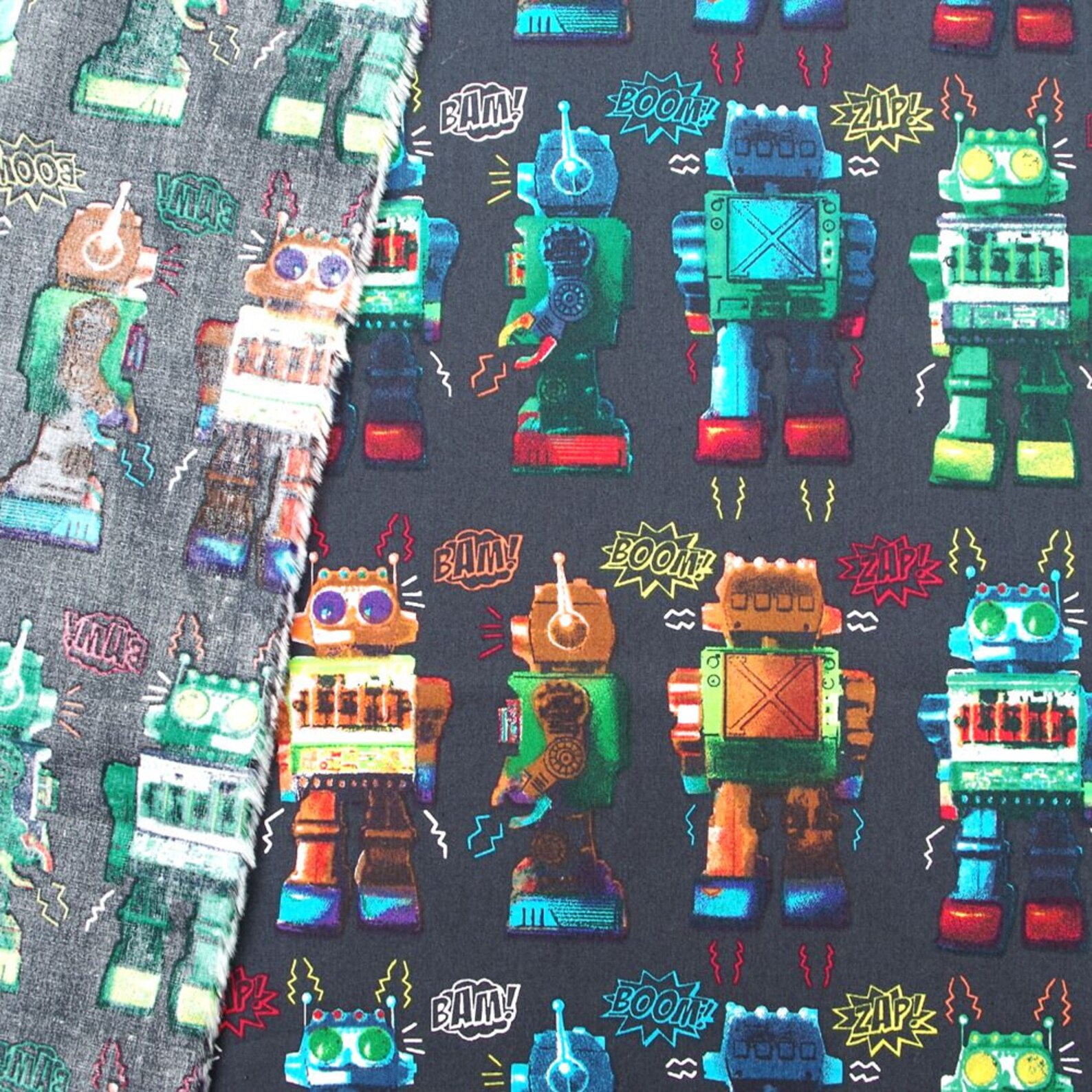 Cotton Woven Fabric Robot width140cm Etsy Canada