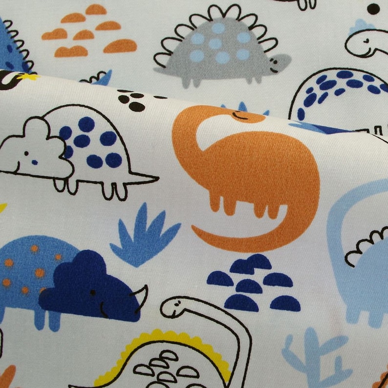 160cmx50cm Cotton Twill Fabric Dinosaur,rainbow,leaf