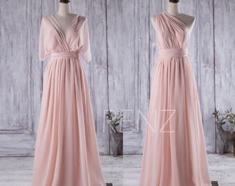 Mix & Match Bridesmaid DressPeach Backless Prom DressLong