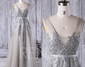 gray bridal dresses