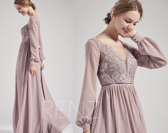 mauve bridal dress