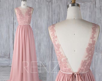 dusty rose maid of honor dress