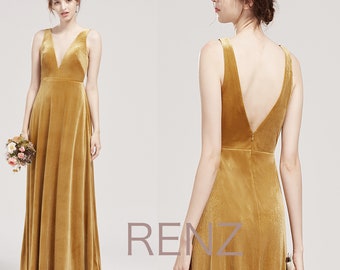 gold velvet bridesmaid dresses