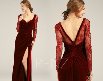 wine velvet maxi dress