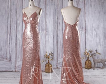 bridesmaid dresses sequin rose gold