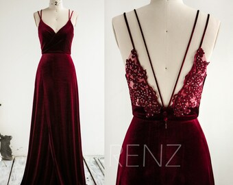 wine coloured velvet dress