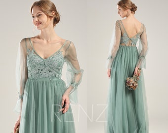 forest green wedding dress