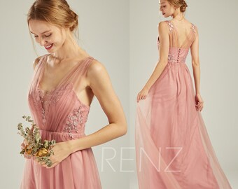 dusty pink wedding dress