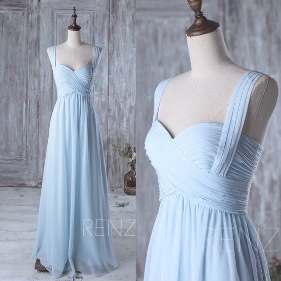 light blue maxi bridesmaid dress