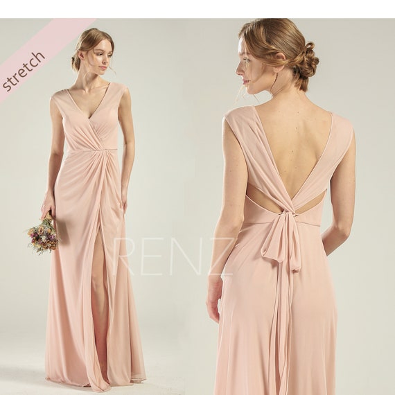 pale peach bridesmaid dresses
