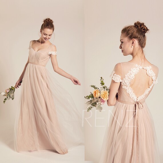 pale peach bridesmaid dresses