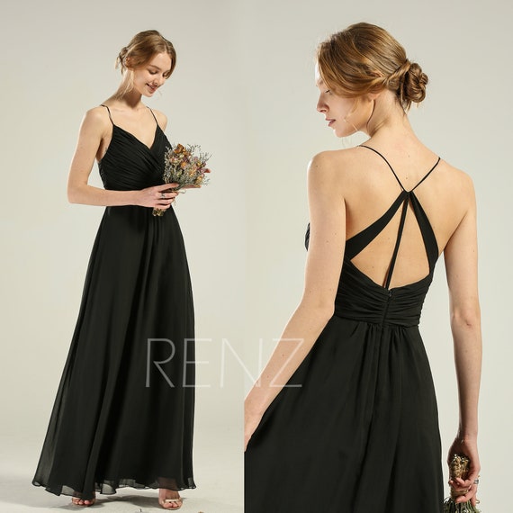 black chiffon wedding dress