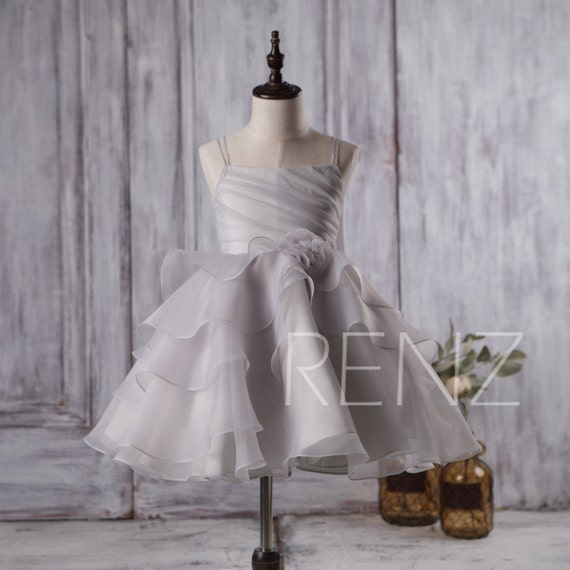light gray flower girl dress