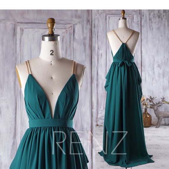 emerald chiffon dress