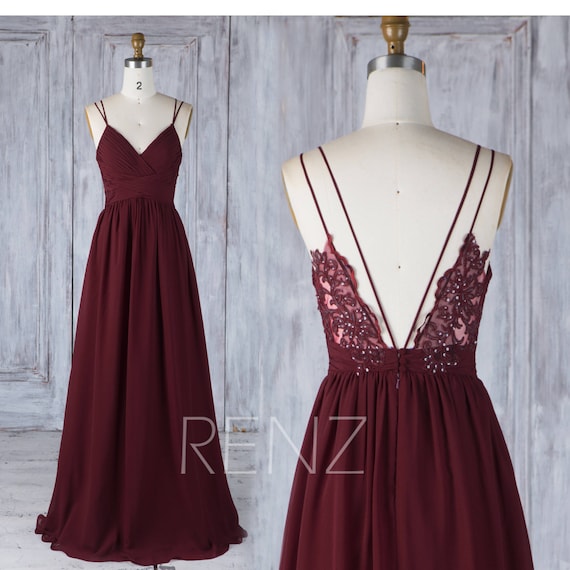 maroon boho bridesmaid dresses