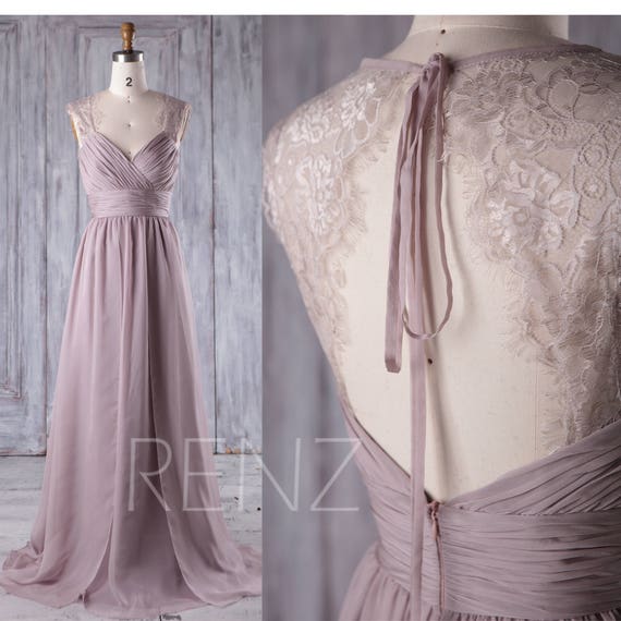 Bridesmaid Dress Rose Gray Chiffon Dress Wedding Dress Ruched Etsy