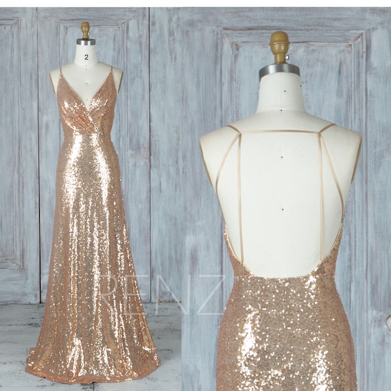 gold sequin spaghetti strap dress